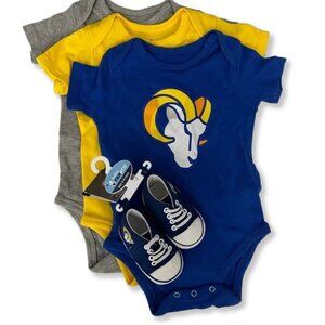 LA Rams Onesies set with crib shoes lot